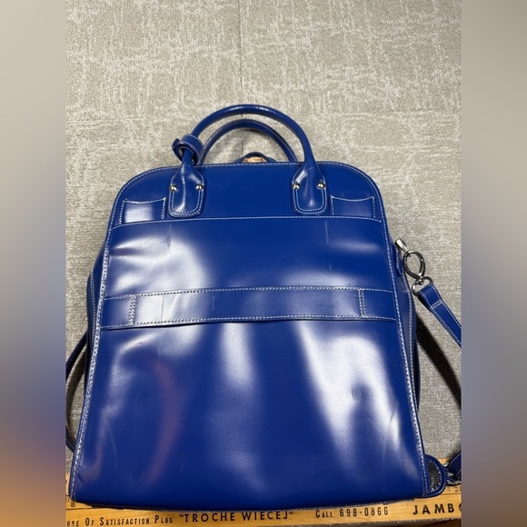 McKlein USA La Grande LEather Vertical Laptop Briefcase Blue Bag - Picture 6 of 13